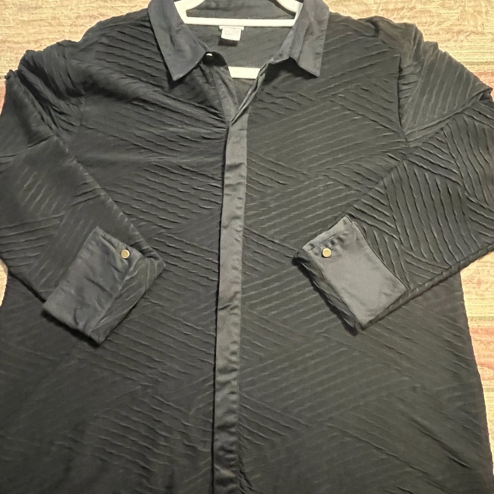 Chico's Black Textured Blouse